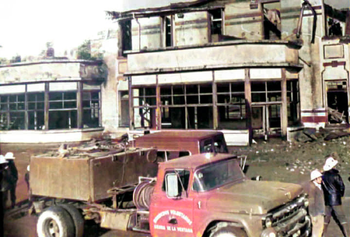 Incendio dle Hotel de Villa Ventana que hospedo a los marineros del graf spee